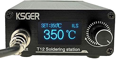 KSGER T12 Soldering Station DIY STM32 V3.1S OLED Temperature Controller Electronic Welding Iron Tips Handle Aluminum Alloy Case Power Equipments 110V T12 Iron Tips K C1 JL02