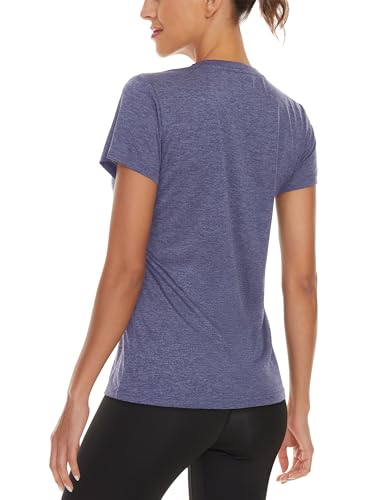 MAGCOMSEN 2 Pack Womens Short Sleeve Tees Moisture Wicking Shirts Summer V Neck Running Tops4