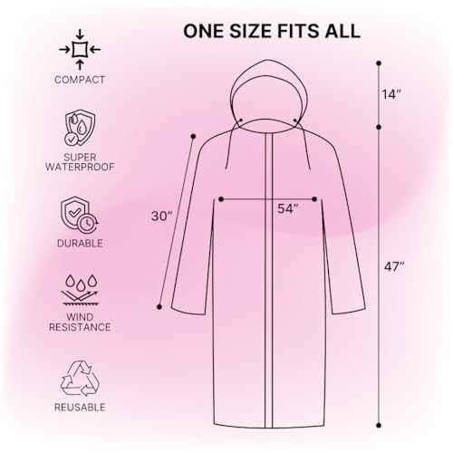 Image of Citizen Eco-Friendly EVA Poncho Raincoat for Men & Women, Lightweight Waterproof Coat with Hood, Adjustable Drawstring, Button Closure Outdoor Rainwear
