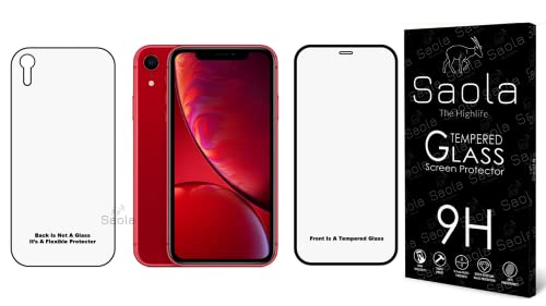 Image of Saola HD+ Front And Back Tempered Glass For Apple Iphone XR - Comes with One Minute Easy Installation Kit & Wipes. (Back is Not Glass, Its a Flexible Protector)