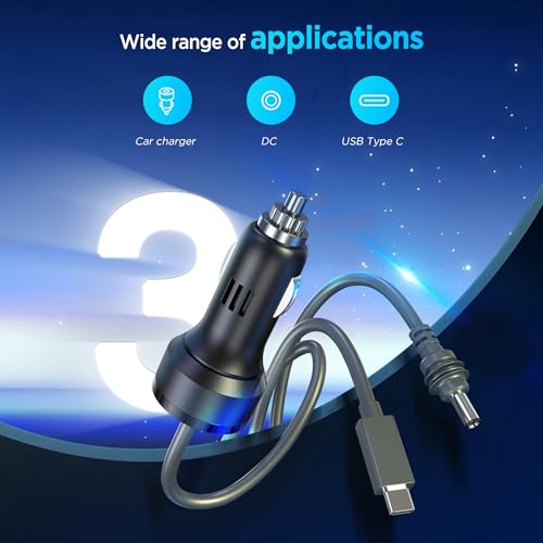 Image of Hugener 3 in 1 Starlink Mini Cable 10FT / 3M, High-Speed USB C /Car Charger /DC to DC Replacement Cable for Starlink Mini Power, Waterproof Extension Power Cable Accessories