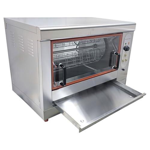 Banfluxion Desktop Chicken Roasting Oven Commercial Automatic Rotary Roaster Oven Stainless Steel Rotary Chicken Roaster Machine, 220V, 6KW