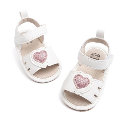 Image of HsdsBebe Baby Girls Sandals Bohemia Flower Bow Soft Sole Toddler First Walkers Beach Summer Shoes