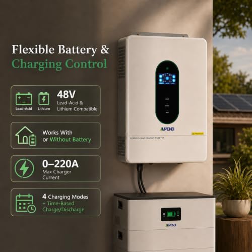 Image of 12000W Hybrid Solar Inverter 48V Split Phase 120V /240V, Dual MPPT 500V Input, Pure Sine Wave Off Grid Inverter Charger with WiFi & BMS Support, Parallel up to 6 Units-UL Certification