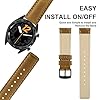 ANNEFIT Quick Release Watch Strap for Men Women, Vintage Crazy Horse Leather Watch Band 22mm, Black Buckle (Tan) #3