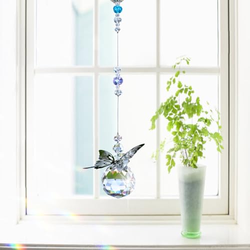 Weisipu 796AM3@#USS Crystal Hanging Decorations - Hanging Ornament Crystals Butterfly Suncatchers With Clear Crystal Ball For Home, Office, Garden Decoration thumb #5