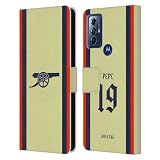Head Case Designs Officially Licensed Arsenal FC Nicolas Pépé 2021/22 Players Away Kit Leather Wallet Case Compatible with Motorola Moto G Play (2023)