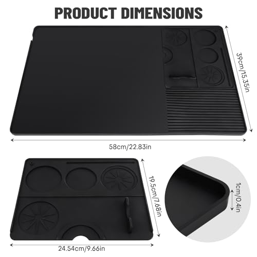 Silicone Coffee Mat Compatible with Ninja Luxe Espresso Coffee Machine ES601/ES701 & Most Home Espresso Machines - 23"x15" Anti-Slip Heat-Resistant - Maker Bar | Tamping Mat (2-in-1) by Rolitwils - Image 2