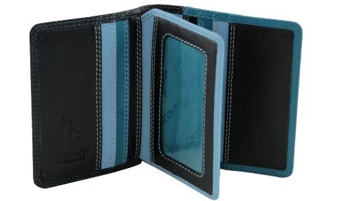 Visconti RB 64 Multi Colored Soft Leather Ladies Card/Business Card Holder/Wallet, Blue, One Size