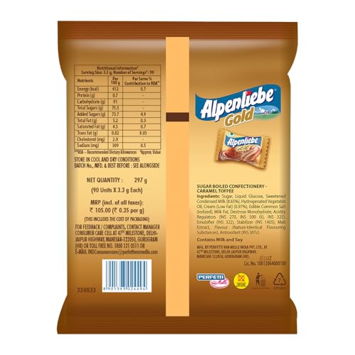 Image of Alpenliebe Gold, Caramel Candy Pouch, 324g