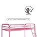 DHP Dusty Twin over Twin Metal Bunk Bed with Secured Ladder, Pink