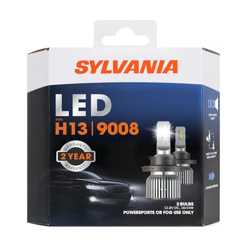 SYLVANIA - H13 LED - Fog Lights For Cars and Trucks - Headlight Bulbs for Off Road Powersports - 6000k Cool White LED Light - Long-Lasting Bulbs - No Polarity - DIY Upgrade