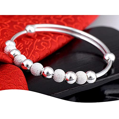 Brazalete ajustable plata mate que soluciona problemas de tallas mujer 3