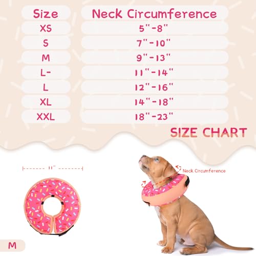 Image of Supet Inflatable Dog Cone Collar for Large Medium Small Dogs, Soft Cone Collar for Dogs Cats, ECollar Doggie Neck Donut Dog Cone Alternative After Surgery