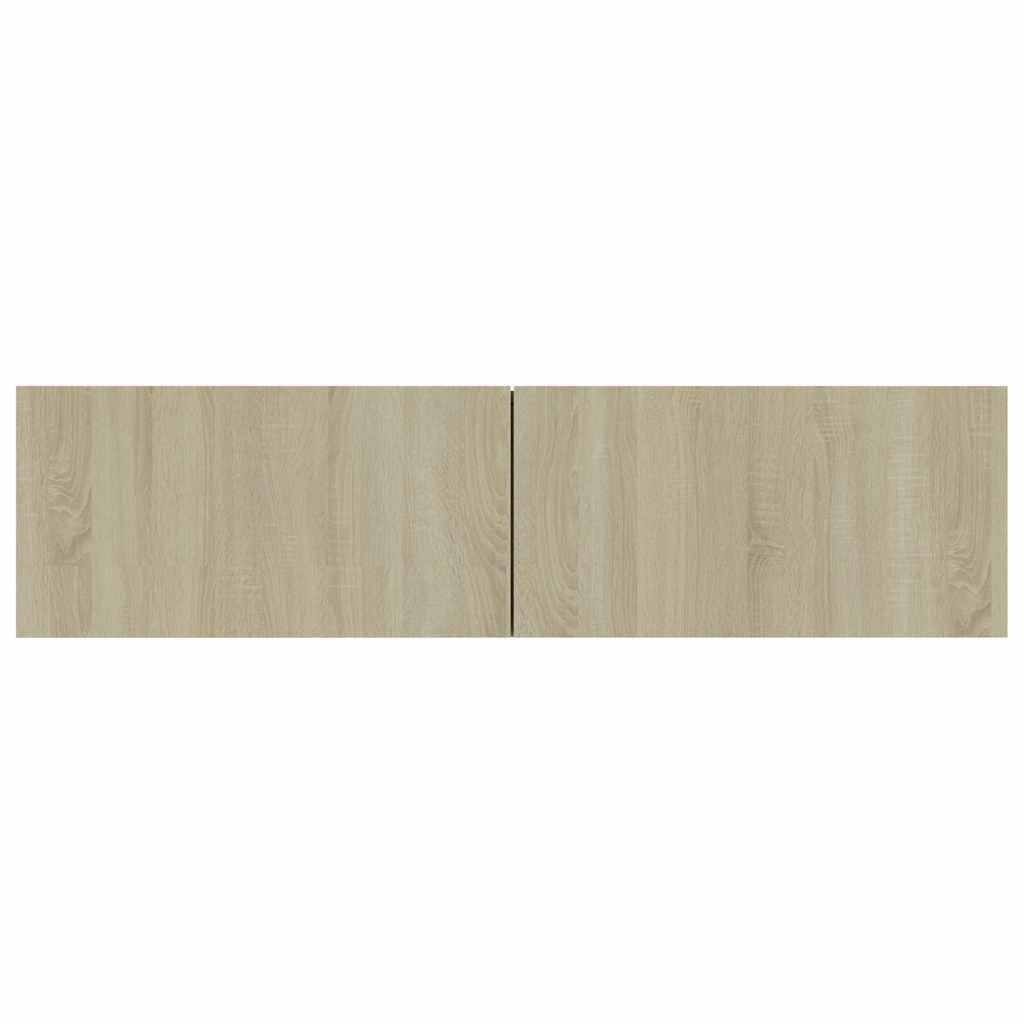 Mobile TV in rovere Sonoma, 120 x 30 x 30 cm, con due ante a battente, montaggio a parete, spazio per soggiorno, tavolino TV, mobile basso, credenza, scaffale, comò
