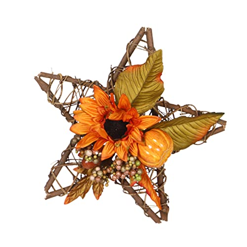 Corona colgante, decoración de puerta de entrada, 1 pieza de decoración de estrella de mimbre, adorno de estrella de mimbre, guirnalda de vid de ratán, decoración for colgar en la pared, corona de cal