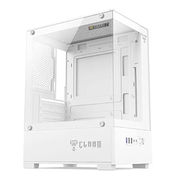 Gabinete Branco Gamer Mini Tower Lateral de Vidro 290x190x375mm Clanm Snow Megalon