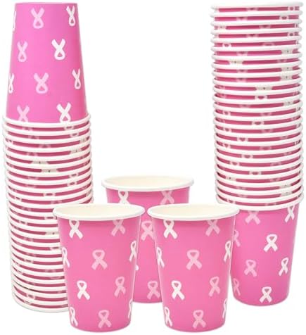 Amazon.com: Sosation 90 Pieces 16 oz Breast Cancer Awareness Coffee ...
