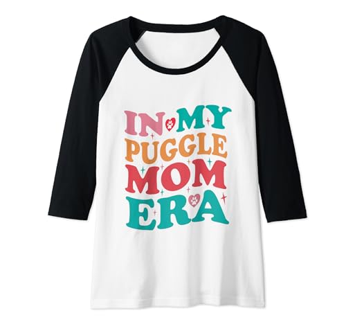 Mujer En mi época de mamá Puggle, Groovy Retro Camiseta Manga Raglan