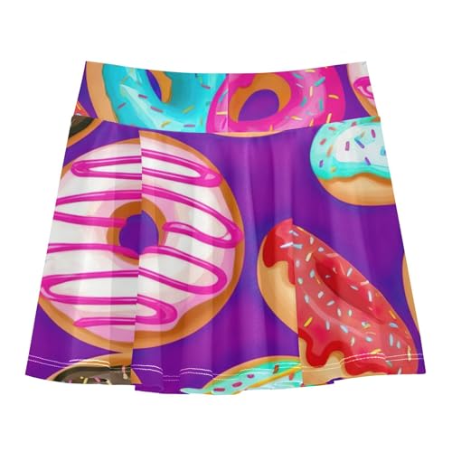 Joisal Athletic Shorts for Girls Skorts Colorful Donuts Tennis Skirts Kids Children Flowy Skort 3t2