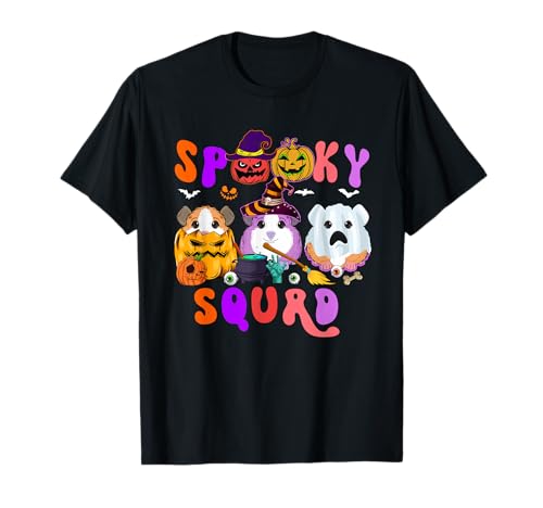 Spooky Squad Three Halloween Guinea Pigs As Witch Boo T-Shirt