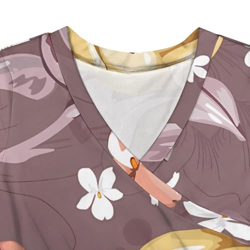 Image of Plus Size Maxi Dress for Women V Neck 3 /4 Sleeve Wrap Dress