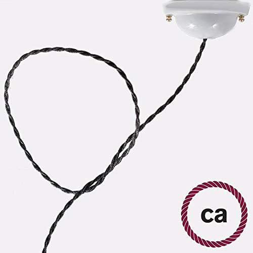 creative cables Charcoal Linen Covered Twisted Electric Cable 2x18 AWG - TN03-164ft, 2 x 18 AWG