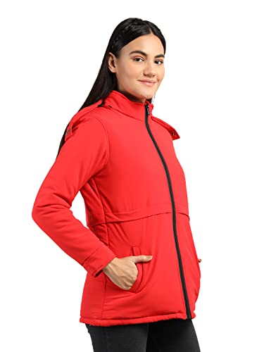Image of CHKOKKO Women's Winter Quilted Jacket Red - Polyester, Standard Length, M