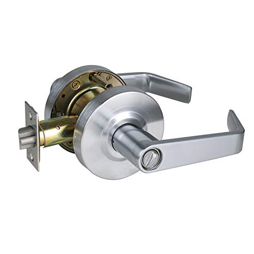 Heavy Duty Grade 2 Keyed Entry Door Lever, Satin Chrome Finished Entry Door Commercial Handle, Ul 3 Hour Fire Rated Ergonomic Lever For Exterior Door And Front Door, 70Mm Latch #TOP13