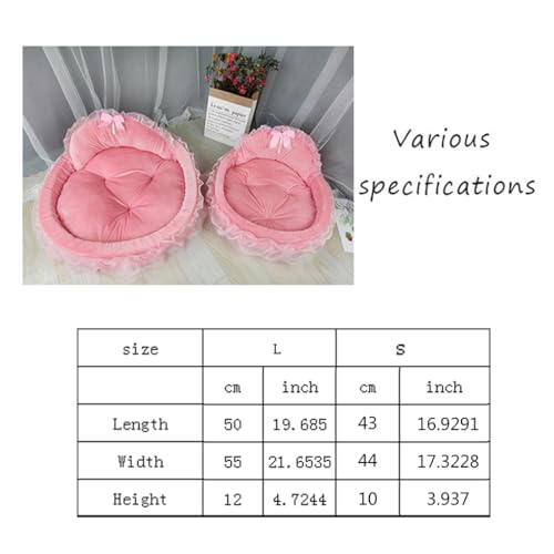 Kalttoy Princess Haustierbett mit abnehmbarem Kissen, rosa Schleifen, elegantes Bett für Haustiere