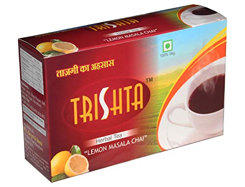 Image of Trishta Lemon Masala Green Tea Box | Healthy Tea | Loaded Herbs | Antioxidant | 30 Seconds To Prepare | 100% Natural | No Preservatives,100 Grams