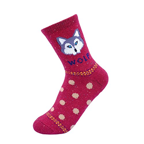 Image of JOYCA & CO. 3-5 Pairs Womens Multicolor Fashion Warm Wool Cotton Thick Winter Crew Socks