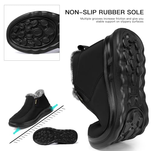 TEMOFON Womens Winter Snow Boots Warm Fur Lined Booties Waterproof Outdoor Shoes Comfortable Slip On Ankle Boot3