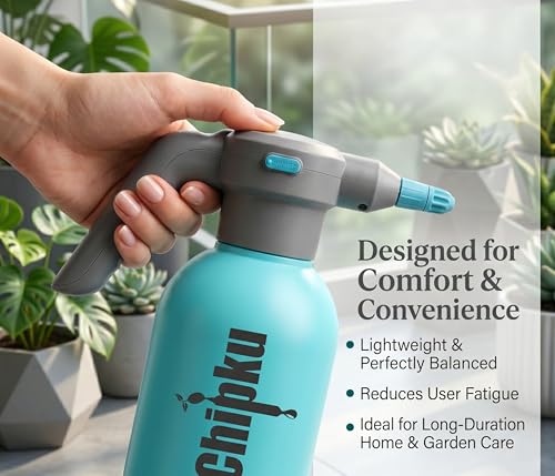 Image of Chipku 2L Electric Portable Automatic Plant Sprayer Pump with USB Type-C Charging | Adjustable Nozzle | Battery Indicator | Water Spray Bottle for Gardening, Car /Bike Wash, Home Cleaning & Sanitizing