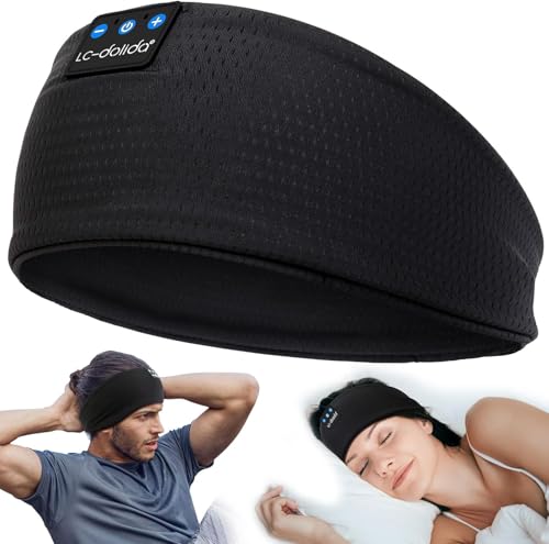 Image of LC-dolida Bluetooth 5.4 Sleep Headphones Headband,Sports Headband Earphones Wireless with Speaker Microphone USB C,Ideal for Travel, Night Work, Side Sleeping and Office Use for Both Men and Women