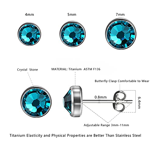 G23 Titanium Crystal Stud Earrings For Women Girls Earrings Hypoallergenic 4Mm 5Mm 7Mm Nickeld Free Earring Studs For Sensitive Ears (5Mm, Pink) #TOP1