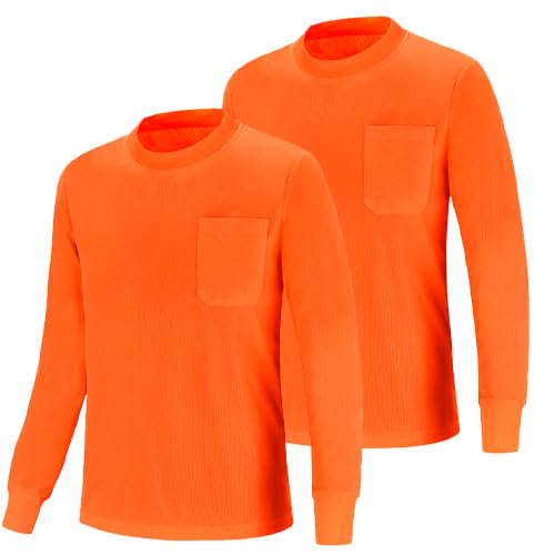 AK A-KSAFETY Hi Vis Long Sleeve Safety Shirts – Reflective Work Shirts for Men – High Visibility Shirts