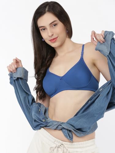 Image of Softline Women's Cotton Rich Wire-Free Non-Padded Molded Bra Combo | Full Coverage & Breathable Comfort | Lightweight, Skin-Friendly Everyday Wear (Pack of 2)
