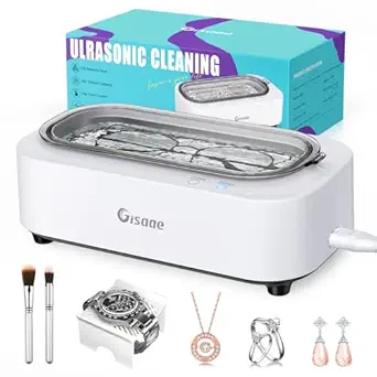 Ultrasonic Cleaner, 11.8oz(350ML) Portable Jewelry Cleaner with 2 Modes, 48kHz Jewelry Cleaner Ultrasonic Machine for Ring, Glasses, Watch Band, Retainer, Dentures, Coin, Razor, Silver