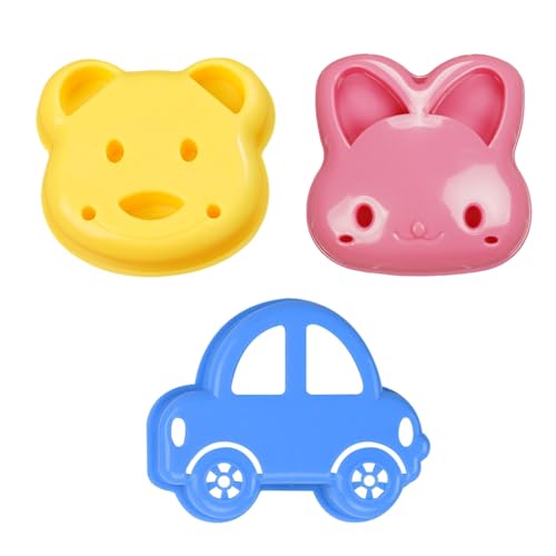 3 Uds Moldes Para Bolas De Arroz, Moldes Para Sándwiches, Moldes Para Pan, Lindos Moldes Para Alimentos De Dibujos Animados, Moldes Para Hornear Diy, Moldes De Plástico