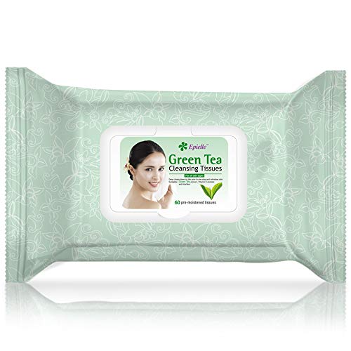 Green Tea (1Pk) Epielle Green Tea Facial Cleansing Tissues, 60 Counts