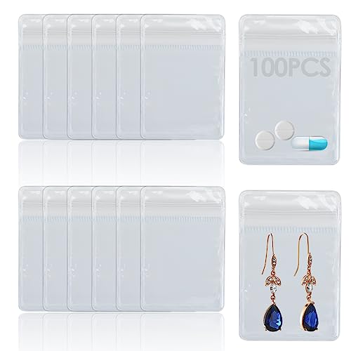La mejor comparación de Bolsas para joyas , tabla con los diez mejores. 46 Paquete de 100 Bolsas de Plástico Autoadhesivas Transparentes PVC- Herméticas y Versátiles para Joyería Regalos Alimentos y Café Dulces Especias Galletas Aperitivos (6.1 cm x...