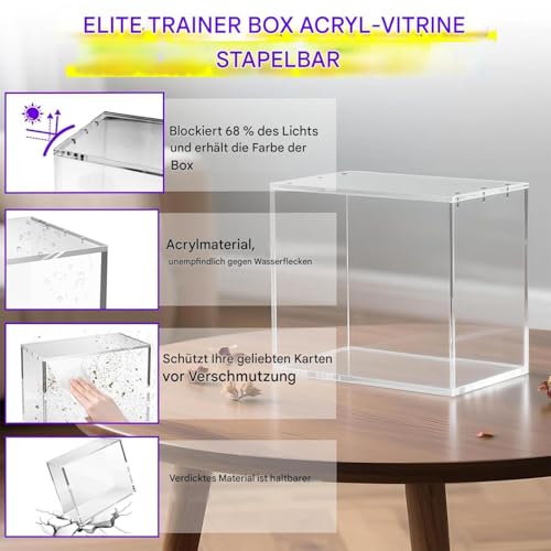 Boîte de rangement en acrylique transparent anti-poussière pour cartes - 8