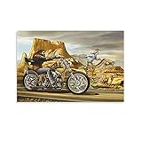 Ghost Rider David Mann Motorcycle Wall Art Deco Aesthetic Posters Wall Art Paintings Canvas Wall Decor Home Decor Living Room Decor Aesthetic 16x24inch(40x60cm) Unframe-Style