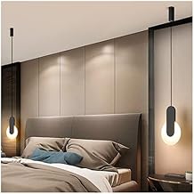 Demeanor LED Chandeliers, Modern Bedside Bedroom Living Room Kitchen Cable Chandelier Deco Fixtures Simple LED Pendant Lights 90-260V White/Black Color Color Style1black, Size Warmlight
