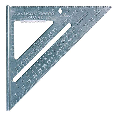 Swanson Tool Co., Inc Speed Square, Aluminum, 7.2 inches, Blue, One Number Method