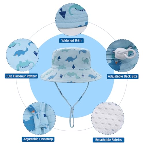 YAMEIZE Baby Sun Hat UPF 50+ - Wide Brim Adjustable Toddler Bucket Hat for Boys Girls Beach Outdoor Play Sun Hats Cap3