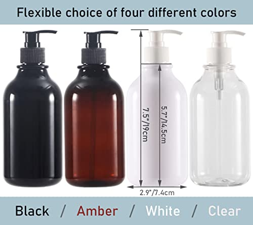 Apothecary Dispenser Bottle For Bathroom And Kitchen - 16Oz Plastic Shower Pump Dispensers, Refillable For Shampoo Lotion Oil Shower Soap Hand Soap And Dish Soap (3 Pack, Amber) #TOP6