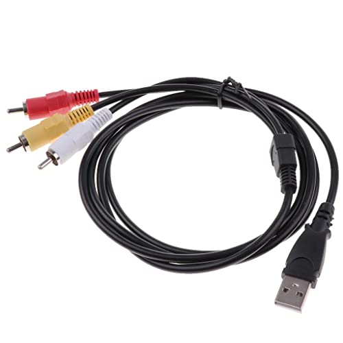 Câble USB vers 3 RCA avec triple blindage isolant 1.5M, pack de 4 câbles audio vidéo - 6