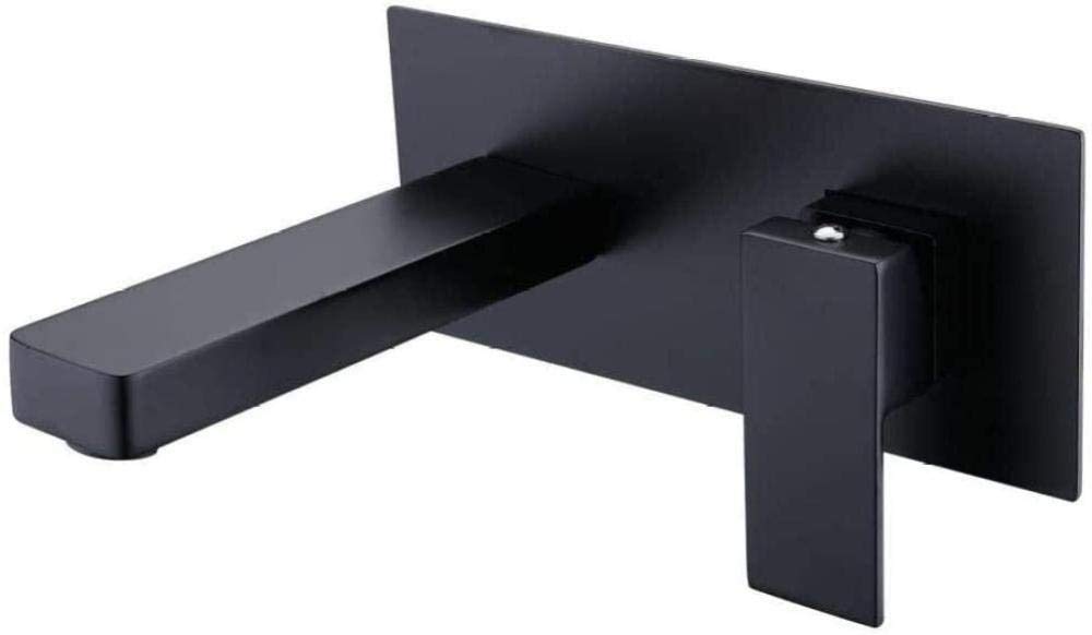 Grifo de lavabo oculto negro que elimina manchas y salpicaduras